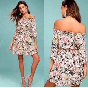 3 for $10 LULUs -  Hello, Darling Blush Pink Floral Print Off-the-Shoulder Dress